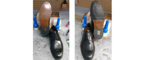 riparazione scarpe prima e dopo